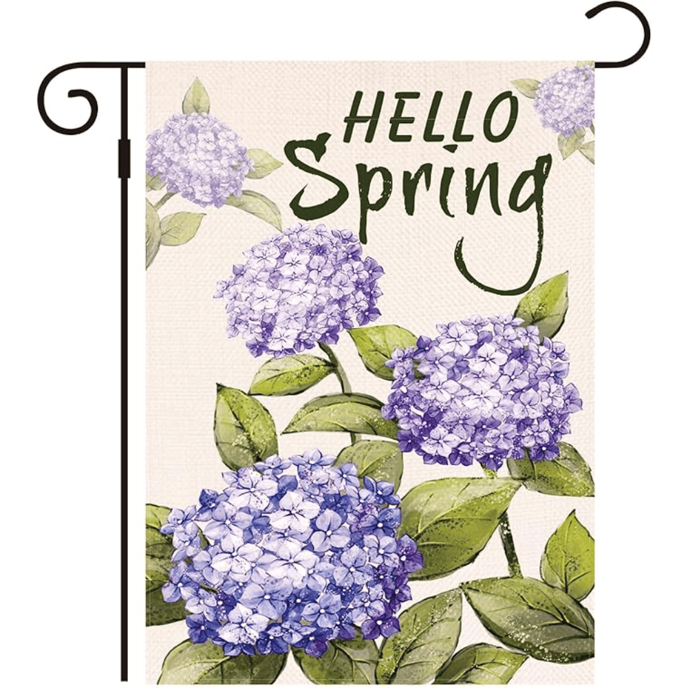 Hydrangea Spring Summer Garden Flag Spring Garden Flag 12x18 Inch Double Sided Spring garden outdoor flag Seasonal Farmhouse Yard Outdoor Flag decoration