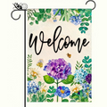 Spring Garden Flag 12x18 Double Sided Small Flags with Hydrangea Flowers Bees for Summer Welcome Garden Flags Outside Outdoor Holiday Seasonal Decor Yard Flags Yard Patio Lawn Decoration