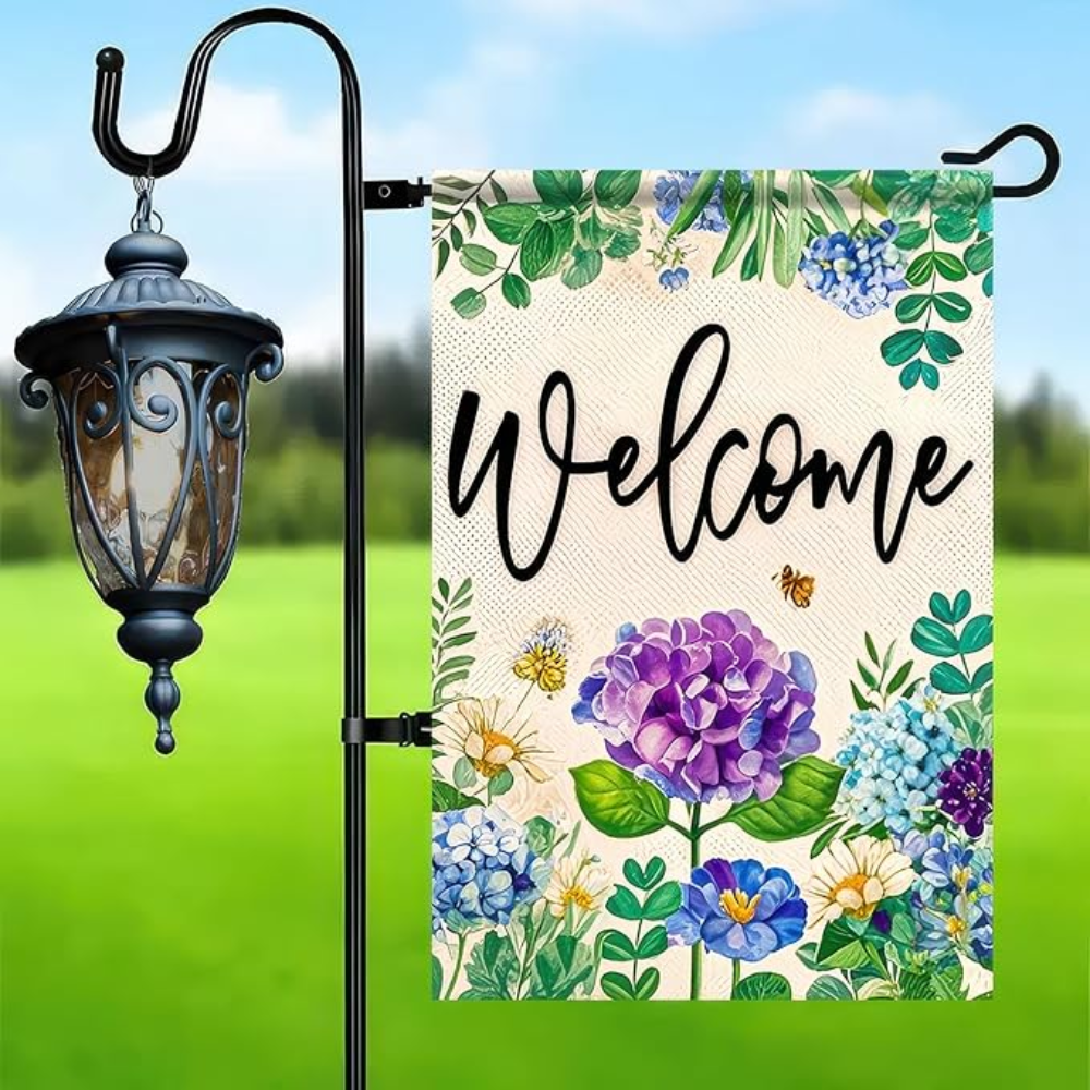 Spring Garden Flag 12x18 Double Sided Small Flags with Hydrangea Flowers Bees for Summer Welcome Garden Flags Outside Outdoor Holiday Seasonal Decor Yard Flags Yard Patio Lawn Decoration