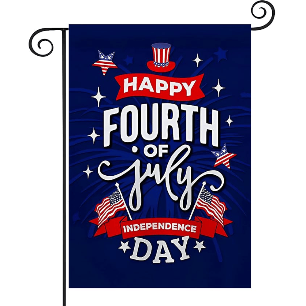 July 4th Garden Flag, Patriotic Memorial Independence Day Flag, Double Sided Yard Flag 12x18 Inch for Home Decor Outdoor Decorations