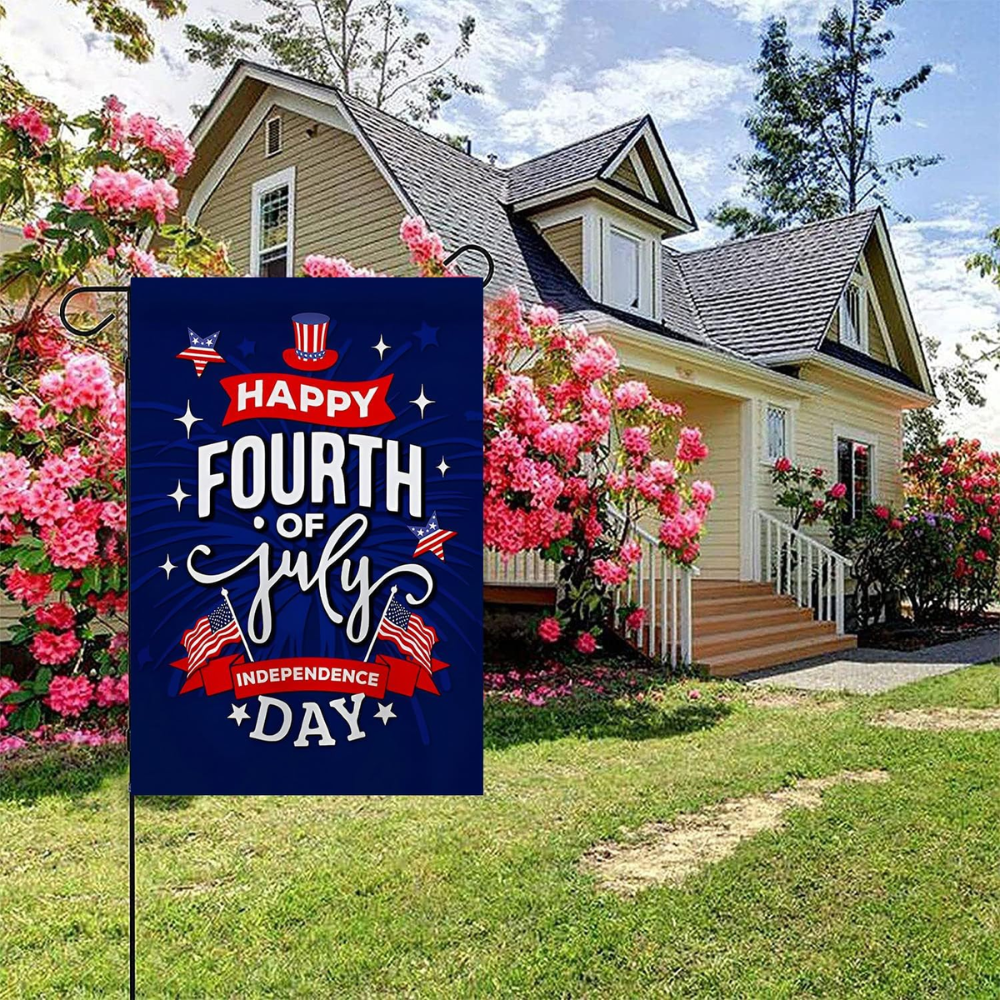 July 4th Garden Flag, Patriotic Memorial Independence Day Flag, Double Sided Yard Flag 12x18 Inch for Home Decor Outdoor Decorations