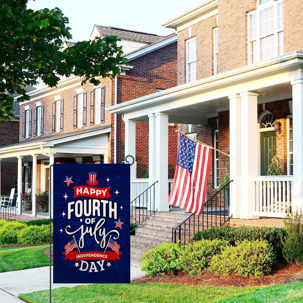July 4th Garden Flag, Patriotic Memorial Independence Day Flag, Double Sided Yard Flag 12x18 Inch for Home Decor Outdoor Decorations