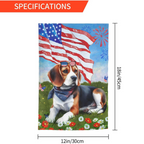 Patriotic Beagle 4th Of July Flowers Garden Flag 12x18 Inch Double Sided Vertical Decoration Yard Small Flag For Outside Holiday Seasonal Outdoor