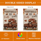 Thanksgiving Fall Garden Flags for Outside Decorations, Football and Fall Y'all Truck with Maple Leaves Small Yard Flag, Yard Lawn Outdoor Thanksgiving Day Harvest Banner fall flags 12x18 inch double sided