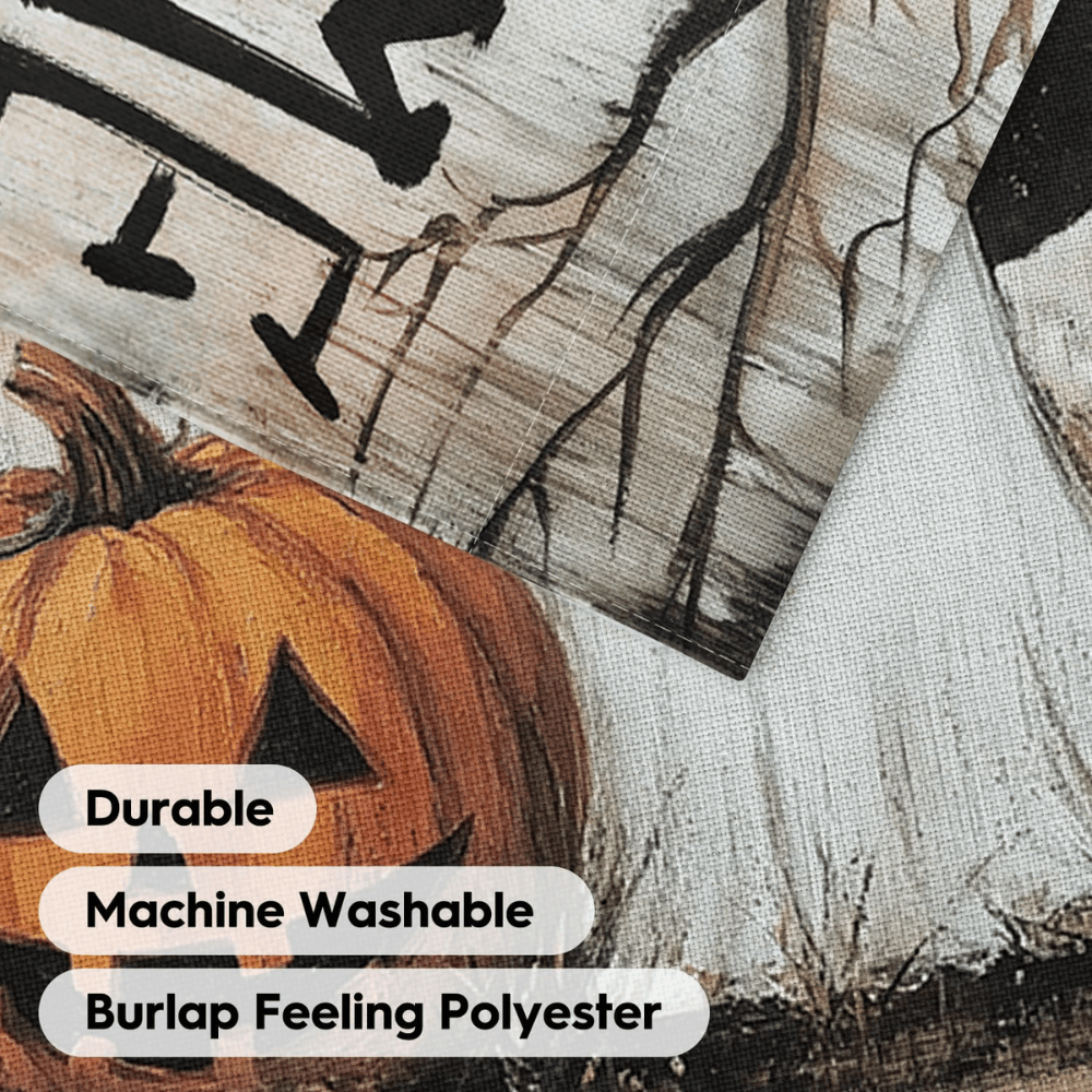 Halloween Garden Flag 12x18 Inch Double Sided Outside, Jack-o'-lantern Ghost Welcome Yard Outdoor Flag