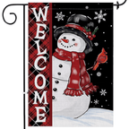 Christmas Snowman Garden Flag, Christmas Decor Yard Flag 12x18 Double Sided Winter, Snowman Garden Flags Signs Home Decorations Rustic Welcome Outdoor Farmhouse Xmas