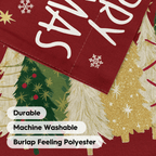 Merry Christmas Garden Flag 12x18 Inch Double Sided Outside, Christmas Trees Winter Holiday Yard Outdoor Flag Red