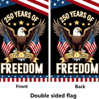 250 Years America House Flag - 250th Anniversary USA Patriotic Banner - Double Sided Eagle Design 1776-2026 Commemorative - Premium Burlap, Weather Resistant
