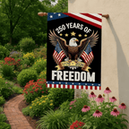 250 Years America House Flag - 250th Anniversary USA Patriotic Banner - Double Sided Eagle Design 1776-2026 Commemorative - Premium Burlap, Weather Resistant