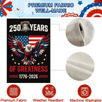 250 Years America Garden Flag - 250th Anniversary USA Patriotic Banner - Double Sided Eagle Design 1776-2026 - Weatherproof Burlap
