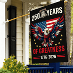 250 Years America Garden Flag - 250th Anniversary USA Patriotic Banner - Double Sided Eagle Design 1776-2026 - Weatherproof Burlap